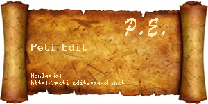 Peti Edit névjegykártya